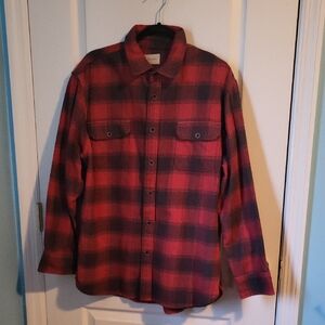 Jachs Red and Black Checkered Men's Button Up Shirt L
